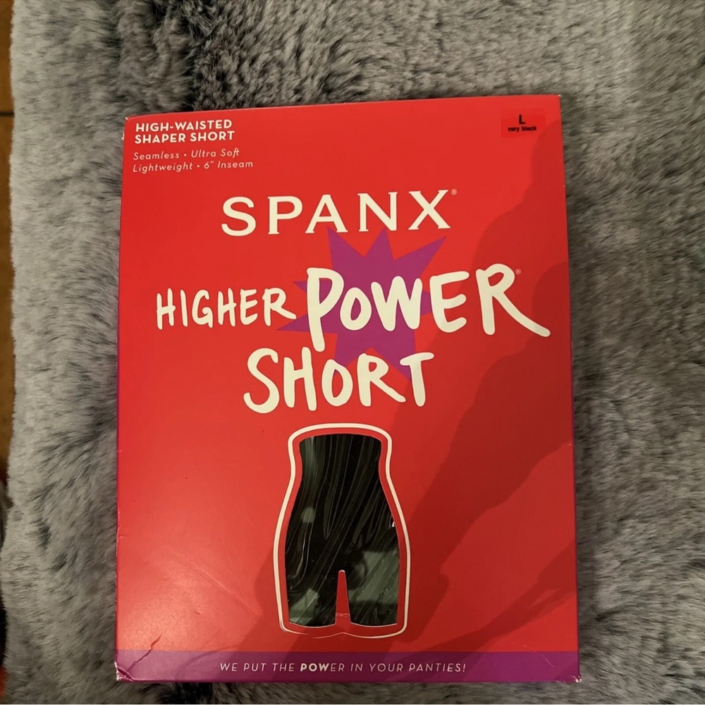 Spanx Higher Power Short Women Size Large Black High Waist Shape Wear Brief NEW